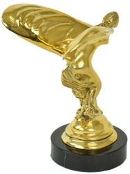 Casa Padrino sculpture en bronze de luxe spirit of ecstasy dame aux ailes or / noir 15 x 15 x H. 21 cm - Noble figure en bronze avec socle en marbre - Accessoires de décoration de luxe