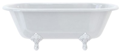 Casa Padrino baignoire Art Nouveau de luxe blanc / blanc 169 x 74,5 x H. 62 cm - Baignoire îlot rétro en acrylique - Mobilier de salle de bain rétro