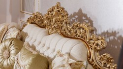 Casa Padrino sofá barroco de lujo blanco / multicolor / marrón / oro - Magnífico sofá de salón con patrón elegante - Muebles de salón y hotel barrocos - Noble y Magnífico