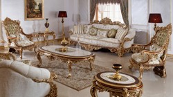 Casa Padrino sofá barroco de lujo blanco / multicolor / marrón / oro - Magnífico sofá de salón con patrón elegante - Muebles de salón y hotel barrocos - Noble y Magnífico