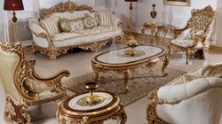 Casa Padrino sofá barroco de lujo blanco / multicolor / marrón / oro - Magnífico sofá de salón con patrón elegante - Muebles de salón y hotel barrocos - Noble y Magnífico