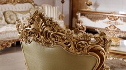 Casa Padrino luxury baroque armchair green / white / multicolored / brown / gold - Magnificent living room armchair with pattern - Baroque living room & hotel furniture - Noble & Magnificent
