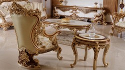 Casa Padrino luxury baroque armchair green / white / multicolored / brown / gold - Magnificent living room armchair with pattern - Baroque living room & hotel furniture - Noble & Magnificent
