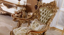 Casa Padrino luxury baroque armchair green / white / multicolored / brown / gold - Magnificent living room armchair with pattern - Baroque living room & hotel furniture - Noble & Magnificent
