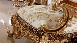 Casa Padrino luxury baroque armchair green / white / multicolored / brown / gold - Magnificent living room armchair with pattern - Baroque living room & hotel furniture - Noble & Magnificent
