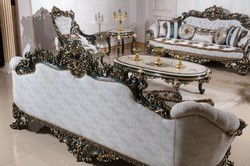 Casa Padrino table d'appoint baroque de luxe beige / blanc / vert / or - Magnifique table en bois massif de style baroque - Meubles de salon baroques - Noble & Magnifique
