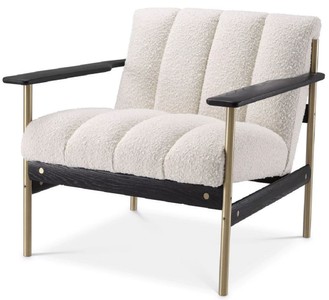 Casa Padrino poltrona da soggiorno di lusso crema / ottone / nero 75 x 78 x A. 73 cm - Poltrona da soggiorno moderna - Mobili da soggiorno e hotel di lusso - Qualità di Lusso