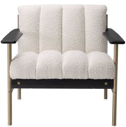 Casa Padrino Luxury Living Room Armchair Cream / Brass / Black 75 x 78 x H. 73 cm - Modern Living Room Armchair - Luxury Living Room & Hotel Furniture - Luxury Quality