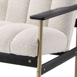 Casa Padrino Luxury Living Room Armchair Cream / Brass / Black 75 x 78 x H. 73 cm - Modern Living Room Armchair - Luxury Living Room & Hotel Furniture - Luxury Quality