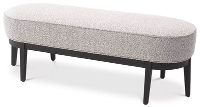 Casa Padrino panca di lusso grigio / nero 132 x 45 x A. 47 cm - Panca da soggiorno imbottita - Mobili Soggiorno - Mobili Hotel - Collezione di Lusso
