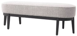 Casa Padrino panca di lusso grigio / nero 132 x 45 x A. 47 cm - Panca da soggiorno imbottita - Mobili Soggiorno - Mobili Hotel - Collezione di Lusso