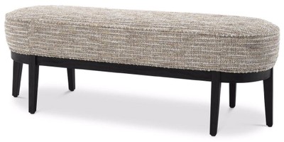 Casa Padrino panca di lusso beige / nero 132 x 45 x A. 47 cm - Panca da soggiorno imbottita - Mobili Soggiorno - Mobili Hotel - Collezione di Lusso