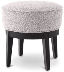 Casa Padrino luxury stool gray / black Ø 45.5 x H. 47 cm - Round living room stool - Modern round stool - Luxury Furniture