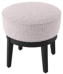 Casa Padrino luxury stool gray / black Ø 45.5 x H. 47 cm - Round living room stool - Modern round stool - Luxury Furniture
