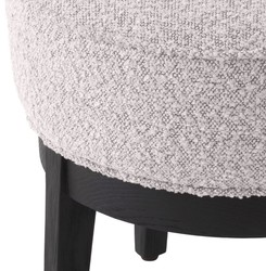 Casa Padrino luxury stool gray / black Ø 45.5 x H. 47 cm - Round living room stool - Modern round stool - Luxury Furniture