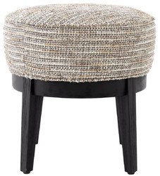 Runder Luxus Wohnzimmer Hocker Beige Schwarz Round Luxury Living Room Stool Beige Black