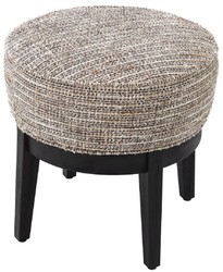 Runder Luxus Wohnzimmer Hocker Beige Schwarz Round Luxury Living Room Stool Beige Black