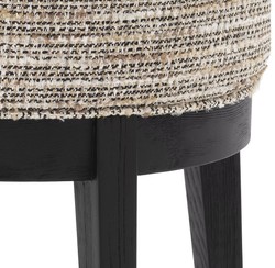 Runder Luxus Wohnzimmer Hocker Beige Schwarz Round Luxury Living Room Stool Beige Black