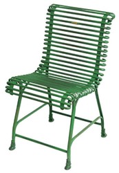 Casa Padrino sedia da giardino Art Nouveau verde 44 x 50 cm - Sedia in ferro battuto fatta a mano - Mobili in ferro battuto da giardino e patio nostalgici