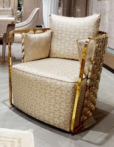 Luxus Wohnzimmer Hotel Sessel Gold Luxury Living Room Hotel Armchair Gold