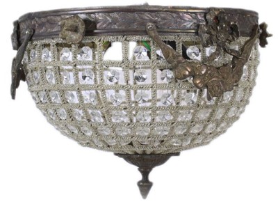 Casa Padrino lampada da soffitto in cristallo barocco ossidato Ø 30 cm - Lampada da soffitto rotonda in stile barocco - Luci Barocche - Nobile e Magnifica