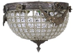 Runde Barock Kristall Deckenleuchte Oxidiert Round Baroque Crystal Ceiling Lamp Oxidized