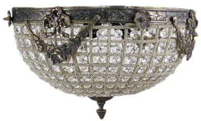 Casa Padrino lampada da soffitto in cristallo barocco ossidato Ø 40 cm - Lampada da soffitto rotonda in stile barocco - Luci Barocche - Nobile e Magnifica
