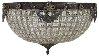 Casa Padrino baroque crystal ceiling lamp oxidized Ø 50 cm - Round ceiling lamp in baroque style - Baroque Lights - Noble and Magnificent