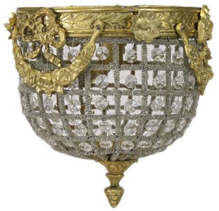 Casa Padrino baroque crystal ceiling lamp gold Ø 20 cm - Round ceiling lamp in baroque style - Baroque Lights - Noble and Magnificent