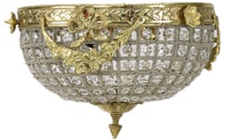 Casa Padrino lampada da soffitto in cristallo barocco oro Ø 30 cm - Lampada da soffitto rotonda in stile barocco - Luci Barocche - Nobile e Magnifica