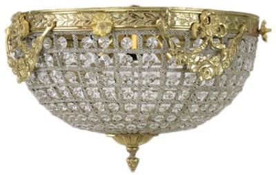 Casa Padrino baroque crystal ceiling lamp gold Ø 40 cm - Round ceiling lamp in baroque style - Baroque Lights - Noble and Magnificent