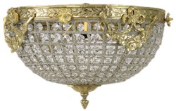 Casa Padrino lampe couverture baroque en cristal or Ø 40 cm - Lampe couverture rond de style baroque - Luminaires Baroques - Noble et Magnifique