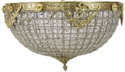 Casa Padrino lampada da soffitto in cristallo barocco oro Ø 50 cm - Lampada da soffitto rotonda in stile barocco - Luci Barocche - Nobile e Magnifica