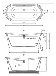 Casa Padrino baignoire Art Nouveau de luxe or / blanc 167,5 x 76,1 x H. 71,1 cm - Baignoire rétro autoportante - Mobilier de Salle de Bain Art Nouveau de Luxe