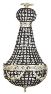 Casa Padrino lustre baroque de luxe en cristal noir / argent Ø 35 x H. 70 cm - Magnifique lustre de style baroque - Luminaires baroques en cristal - Noble & Magnifique