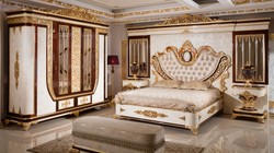 Luxus Barock Massivholz Schlafzimmer Möbel Set Luxury Baroque Solid Wood Bedroom Furniture Set