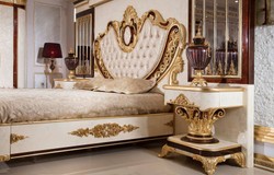 Luxus Barock Massivholz Schlafzimmer Möbel Set Luxury Baroque Solid Wood Bedroom Furniture Set