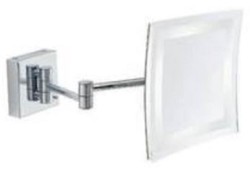 Casa Padrino luxury LED cosmetic mirror silver 22 x 39 x H. 22 cm - Adjustable vanity wall mirror - Chrome plated bathroom make-up mirror - Luxury bathroom accessories