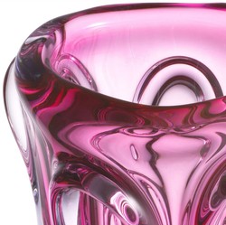 Casa Padrino luxury glass vase pink Ø 20 x H. 31 cm - Modern decorative flower vase - Decorative Accessories - Luxury Collection