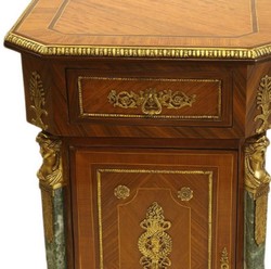 Casa Padrino scrivania in legno massello barocco marrone / verde / oro - Magnifico tavolo da ufficio in stile barocco - Mobili per ufficio barocchi fatti a mano
