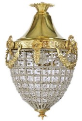 Casa Padrino baroque crystal hanging lamp gold Ø 25 x H. 35 cm - Round hanging light in baroque style - Baroque Lights - Noble & Magnificent
