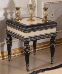 Casa Padrino tavolino barocco di lusso beige / nero / oro - Magnifico tavolo in legno massello in stile barocco - Mobili soggiorno barocco - Nobile e Magnifico