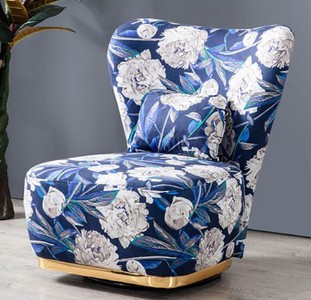 Moderner Luxus Wohnzimmer Sessel Blau Mehrfarbig Gold Modern Luxury Living Room Armchair Blue Multicolored Gold