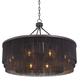 Casa Padrino lustre de luxe en acier de luxe bronze Ø 90 x H. 61 cm - Lustre Rond pour Hôtel et Restaurant - Qualité de Luxe