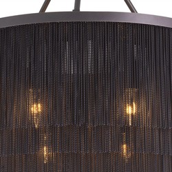 Casa Padrino lustre de luxe en acier de luxe bronze Ø 60 x H. 68 cm - Lustre Rond pour Hôtel et Restaurant - Qualité de Luxe