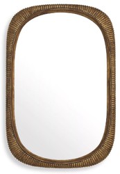 Casa Padrino luxury mirror antique gold 95 x 6 x H. 142 cm - Mahogany wall mirror - Living room mirror - Cloakroom mirror - Luxury Collection