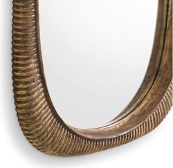 Casa Padrino luxury mirror antique gold 95 x 6 x H. 142 cm - Mahogany wall mirror - Living room mirror - Cloakroom mirror - Luxury Collection