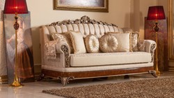 Casa Padrino luxury baroque sofa gold / brown / bronze - Magnificent living room sofa with elegant pattern - Baroque living room & hotel furniture - Noble & Magnificent