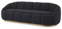 Casa Padrino sofá de lujo negro / latón 230 x 80 x A. 71 cm - Sofá de Salón y Hotel - Muebles de Salón y Hotel - Calidad de Lujo