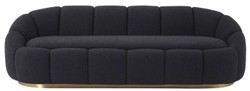Casa Padrino sofá de lujo negro / latón 230 x 80 x A. 71 cm - Sofá de Salón y Hotel - Muebles de Salón y Hotel - Calidad de Lujo